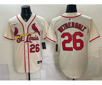 Men's St. Louis Cardinals #26 JJ Wetherholt Cream Limited Stitched Baseball Jersey