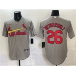 Men's St. Louis Cardinals #26 JJ Wetherholt Gray Cool Base Stitched Baseball Jersey Men's St. Louis Cardinals #26 JJ Wetherholt Gray Cool Base Stitched Baseball Jersey
