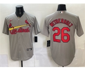 Men's St. Louis Cardinals #26 JJ Wetherholt Gray Cool Base Stitched Baseball Jersey Men's St. Louis Cardinals #26 JJ Wetherholt Gray Cool Base Stitched Baseball Jersey