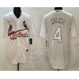 Men's St Louis Cardinals #4 Yadier Molina White Mexico Cool Base Stitched Jersey Men's St Louis Cardinals #4 Yadier Molina White Mexico Cool Base Stitched Jersey