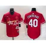 Men's St. Louis Cardinals #40 Willson Contreras Red 2024 City Connect Limited Stitched Baseball Jersey