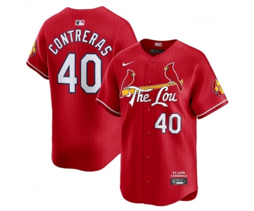 Men's St. Louis Cardinals #40 Willson Contreras Red 2024 City Connect Limited Stitched Baseball Jersey