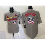 Men's St. Louis Cardinals #41 Alec Burleson Gray USA 250 Fourth of July Stitched Baseball Jersey