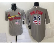 Men's St. Louis Cardinals #41 Alec Burleson Gray USA 250 Fourth of July Stitched Baseball Jersey