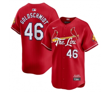 Men's St. Louis Cardinals #46 Paul Goldschmidt Red 2024 City Connect Limited Stitched Baseball Jersey