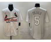 Men's St. Louis Cardinals #5 Albert Pujols White Cool Base Stitched Baseball Jersey