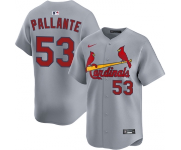 Men's St. Louis Cardinals #53 Andre Pallante Gray 2024 Away Limited Stitched Baseball Jersey