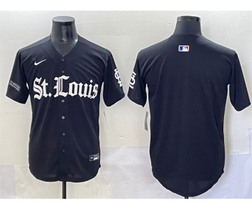 Men's St. Louis Cardinals Blank Black 'Gothic Legacy Edition' Vapor Premier Limited Stitched Baseball Jersey