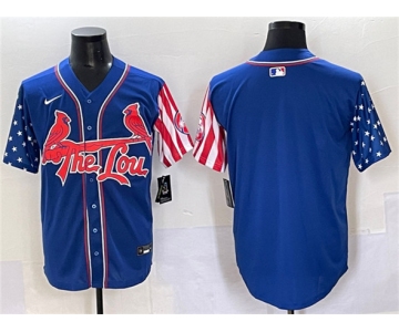 Men's St. Louis Cardinals Blank Royal Independence Day Vapor Premier Limited Stitched Baseball Jersey
