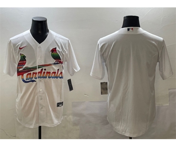 Men's St. Louis Cardinals Blank White Cool Base Stitched Baseball Jersey