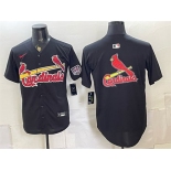 Men's St. Louis Cardinals Team Big Logo Black USA 250 Patch Stitched Baseball Jersey