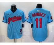 Men's Cleveland Guardians #11 José Ramírez Blue Vapor Premier Limited Stitched Baseball Jersey Men's Cleveland Guardians #11 José Ramírez Blue Vapor Premier Limited Stitched Baseball Jersey
