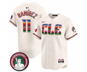 Men's Cleveland Guardians #11 José Ramírez Cream Mexico Vapor Premier Limited Stitched Baseball Jersey