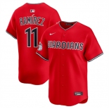 Men's Cleveland Guardians #11 Jose Ramirez Red Alternate Limited Stitched Baseball Jersey