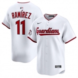 Men's Cleveland Guardians #11 Jose Ramirez White Home Limited Stitched Baseball Jersey