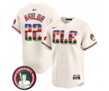 Men's Cleveland Guardians #22 Josh Naylor Cream Mexico Vapor Premier Limited Stitched Baseball Jersey