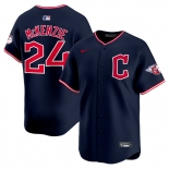 Men's Cleveland Guardians #24 Triston McKenzie Navy 2025 Alternate Limited Stitched Baseball Jersey