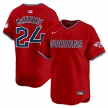 Men's Cleveland Guardians #24 Triston McKenzie Red Alternate Limited Stitched Baseball Jersey