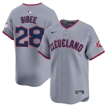 Men's Cleveland Guardians #28 Tanner Bibee Gray 2025 Alternate Limited Stitched Baseball Jersey