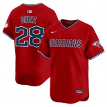 Men's Cleveland Guardians #28 Tanner Bibee Red Alternate Limited Stitched Baseball Jersey
