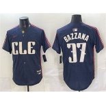 Men's Cleveland Guardians #37 Travis Bazzana Navy 2024 City Connect Limited Stitched Baseball Jersey Men's Cleveland Guardians #37 Travis Bazzana Navy 2024 City Connect Limited Stitched Baseball Jersey