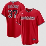 Men's Cleveland Guardians #37 Travis Bazzana Red Alternate Limited Stitched Baseball Jersey Men's Cleveland Guardians #37 Travis Bazzana Red Alternate Limited Stitched Baseball Jersey