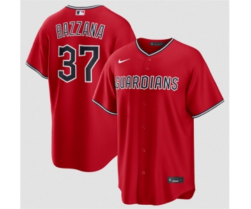 Men's Cleveland Guardians #37 Travis Bazzana Red Alternate Limited Stitched Baseball Jersey