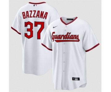 Men's Cleveland Guardians #37 Travis Bazzana White Home Limited Stitched Baseball Jersey