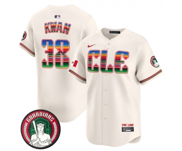 Men's Cleveland Guardians #38 Steven Kwan Cream Mexico Vapor Premier Limited Stitched Baseball Jersey