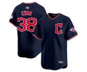 Men's Cleveland Guardians #38 Steven Kwan Navy 2025 Alternate Limited Stitched Baseball Jersey