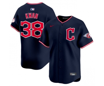 Men's Cleveland Guardians #38 Steven Kwan Navy 2025 Alternate Limited Stitched Baseball Jersey