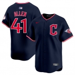 Men's Cleveland Guardians #41 Carlos Santana Navy 2025 Alternate Limited Stitched Baseball Jersey