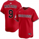 Men's Cleveland Guardians #9 Kyle Manzardo Red Alternate Limited Stitched Baseball Jersey Men's Cleveland Guardians #9 Kyle Manzardo Red Alternate Limited Stitched Baseball Jersey