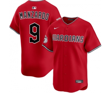 Men's Cleveland Guardians #9 Kyle Manzardo Red Alternate Limited Stitched Baseball Jersey