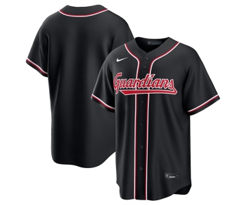 Men's Cleveland Guardians Blank 2026 Black Out Stitched Baseball Jersey