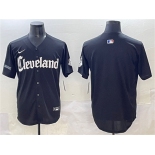 Men's Cleveland Guardians Blank Black Gothic Vapor Premier Limited Stitched Baseball Jersey