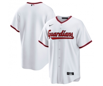 Men's Cleveland Guardians Blank White Cool Base Limited Stitched Baseball Jersey
