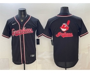 Men's Cleveland Guardians Team Big Logo 2026 Fashion Replica Black Out Stitched Baseball Jersey Men's Cleveland Guardians Team Big Logo 2026 Fashion Replica Black Out Stitched Baseball Jersey
