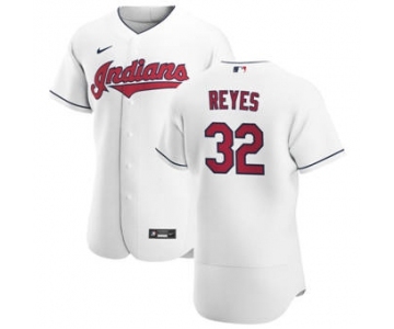 Men's Nike Cleveland Indians #32 Franmil Reyes White Home 2020 Authentic Team Baseball Jersey