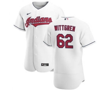 Men's Nike Cleveland Indians #62 Nick Wittgren White Home 2020 Authentic Team Baseball Jersey