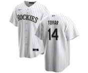 Men's Colorado Rockies #14 Ezequiel Tovar White Cool Base Stitched Baseball Jersey