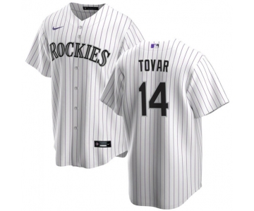 Men's Colorado Rockies #14 Ezequiel Tovar White Cool Base Stitched Baseball Jersey