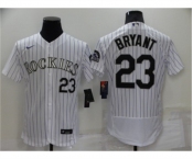 Men's Colorado Rockies #23 Kris Bryant White Stitched MLB Flex Base Nike Jersey
