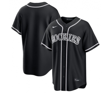 Men's Colorado Rockies Blank Black Out Stitched Baseball Jersey