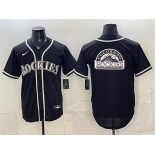 Men's Colorado Rockies Team Big Logo 2026 Fashion Replica Black Out Stitched Baseball Jersey Men's Colorado Rockies Team Big Logo 2026 Fashion Replica Black Out Stitched Baseball Jersey