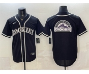 Men's Colorado Rockies Team Big Logo 2026 Fashion Replica Black Out Stitched Baseball Jersey Men's Colorado Rockies Team Big Logo 2026 Fashion Replica Black Out Stitched Baseball Jersey