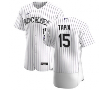 Men's Nike Colorado Rockies #15 Raimel Tapia White Home 2020 Authentic Player Baseball Jersey