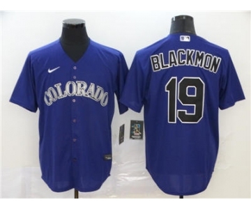 Men's Nike Colorado Rockies #19 Charlie Blackmon Purple 2020 Baseball Cool Base Jersey