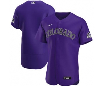 Men's Nike Colorado Rockies 2020 Purple Alternate Authentic Team Baseball Jersey