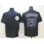 Men's Nike Colorado Rockies #28 Nolan Arenado Black M&N MLB Jersey